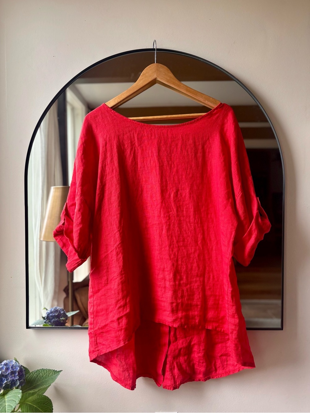 TERRZO MILLENNIO | linen button back tunic | size large - Picture 4 of 6